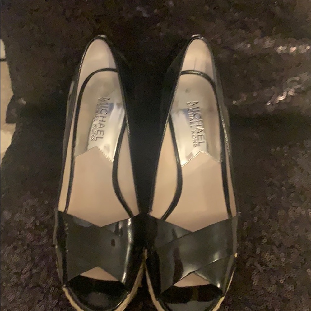 Michael Kors patent wedges